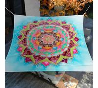 Morbuy Tenda a Vela Ombreggiante Rettangolare, Stampa 3D Impermeabile Tenda da Sole per Esterno Protezione Solare con Anelli per Giardino Balcone Terrazza (Mandala a pois,200 * 200cm)