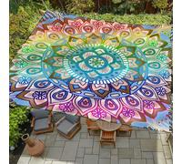 Morbuy Tenda a Vela Ombreggiante Rettangolare, Stampa 3D Impermeabile Tenda da Sole per Esterno Protezione Solare con Anelli per Giardino Balcone Terrazza Campeggio (Z08 Mandala Fiore 7,200 * 200cm)