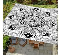 Morbuy Tenda a Vela Ombreggiante Rettangolare, Stampa 3D Impermeabile Tenda da Sole per Esterno Protezione Solare con Anelli per Giardino Balcone Terrazza Campeggio (Z08 Mandala Fiore 9,200 * 200cm)