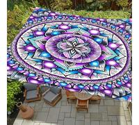 Morbuy Tenda a Vela Ombreggiante Rettangolare, Stampa 3D Impermeabile Tenda da Sole per Esterno Protezione Solare con Anelli per Giardino Balcone Terrazza Campeggio (Z08 Mandala Fiore 5,200 * 200cm)