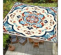 Morbuy Tenda a Vela Ombreggiante Rettangolare, Stampa 3D Impermeabile Tenda da Sole per Esterno Protezione Solare con Anelli per Giardino Balcone Terrazza Campeggio (200 * 200cm,Z12 Chic Retro 4)