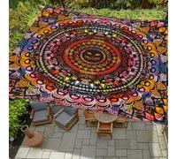 Morbuy Tenda a Vela Ombreggiante Rettangolare, Stampa 3D Impermeabile Tenda da Sole per Esterno Protezione Solare con Anelli per Giardino Balcone Terrazza Campeggio (200 * 200cm,Z11Mandala 6)