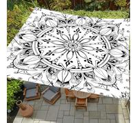 Morbuy Tenda a Vela Ombreggiante Rettangolare, Stampa 3D Impermeabile Tenda da Sole per Esterno Protezione Solare con Anelli per Giardino Balcone Terrazza Campeggio (Z08 Mandala Fiore 1,180 * 180cm)