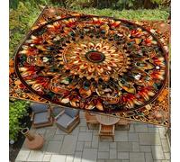 Morbuy Tenda a Vela Ombreggiante Rettangolare, Stampa 3D Impermeabile Tenda da Sole per Esterno Protezione Solare con Anelli per Giardino Balcone Terrazza Campeggio (200 * 240cm,Z11Mandala 1)