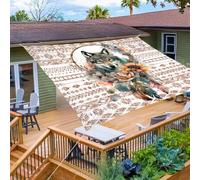 Morbuy Tenda a Vela Ombreggiante Rettangolare, Stampa 3D Impermeabile Tenda da Sole per Esterno Protezione Solare con Anelli per Giardino Balcone Terrazza Campeggio (200 * 200cm,Lupo piumato)
