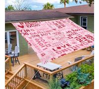 Morbuy Tenda a Vela Ombreggiante Rettangolare, Stampa 3D Impermeabile Tenda da Sole per Esterno Protezione Solare con Anelli per Giardino Balcone (180 * 180cm,Lettera d'amore)