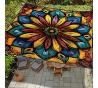 Morbuy Tenda a Vela Ombreggiante Rettangolare, Stampa 3D Impermeabile Tenda da Sole per Esterno Protezione Solare con Anelli per Giardino Balcone Terrazza Campeggio (150 * 150cm,Z11Mandala 2)