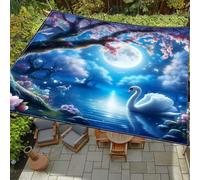 Morbuy Toldos Exterior Terraza, Toldo Vela Rectangular con Cuerda, Impresión de 3D Lona Sombra Impermeable Toldo Camping Malla de Sombreo para Jardín, Patio (Cisne blanco,200x240cm)