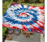 Morbuy Toldos Exterior Terraza, Toldo Vela Rectangular con Cuerda, Impresión de 3D Lona Sombra Impermeable Toldo Camping Malla de Sombreo para Jardín, Patio (Azul blanco rojo,200x240cm)