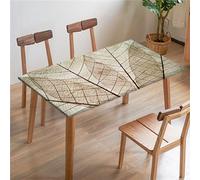 Morbuy Tovaglia con Bordo Elastico Rettangolare, Stampa Foglie 3D Tovaglie Elastica Impermeabile Antimacchia Copritavolo Quadrato da Esterno Resistente al Vento (Foglie Morte,80x80cm)