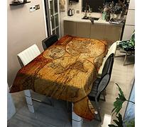 Morbuy Tovaglia Idrorepellente Antimacchia Rettangolare, Impermeabile Resistente All'olio Moderne Elegante Copritavolo per Cucina l'orto Compleanno Decorativo (Tan Retro,60x60cm)