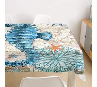 Morbuy Tovaglia Rettangolare di 3D Ocean World Stampa, Tovaglie da Tavolo Impermeabile Antimacchia 100% Poliestere per Cucina Giardino Feste Decorazioni (Ippocampo,140x140cm)