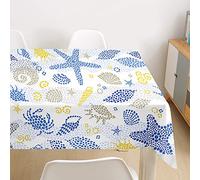 Morbuy Tovaglia Rettangolare di 3D Ocean World Stampa, Tovaglie da Tavolo Impermeabile Antimacchia 100% Poliestere per Cucina Giardino Feste Decorazioni (Stelle Marine Carine,140x140cm)