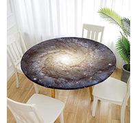 Morbuy Tovaglia Rotonda Antimacchia, 3D Galassia Copritavolo Elastico Rotondo, Impermeabile Lavabile Tovaglie da Tavola in Poliestere per Cucina Giardino Feste (Diametro 130cm,Nebulosa)