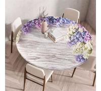 Morbuy Tovaglia Rotonda Antimacchia con Bordo Elastico, Motivo Fiore 3D Tovaglia per Tavolo Rotondo Copritavolo Impermeabile Copri Tavolo per Feste Cucina Giardino (Fiore di glicine,Diametro 120cm)