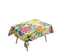 Morbuy Tovaglie Rettangolari Antimacchia - Banana 3D Stampa Tovaglia Idrorepellente Resistente All'olio Copritavolo per Decorative Cucina Giardino Compleanno (Modello di Frutta,90x90cm)