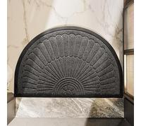 Morbuy Zerbino Ingresso Esterno Interno Semicircolare Antiscivolo Tappeto da Esterno Assorbente Zerbini d'ingresso Decorativi Tappetino per Porta Lavabile Zerbino Esterno (50x80cm,Grigio)