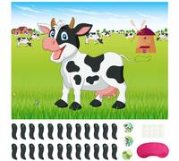 Morcheiong Pin la Coda Sulla Mucca Gioco per Feste in Fattoria Con 48 Code - Bomboniere per Compleanno Bambini - Forniture per Feste Occidentali