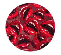 Morden Cute Round Rug - Cartoon Red Lips Shaped Camera da letto Antiscivolo Bel tappeto lavabile per tappetino da interno Home Decor 200cm