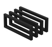 Mordx Set di 4 Staffe da Parete 40 x 15 cm, Console per Lavabo di Design, Supporto per Mensola Porta Asciugamani, Controllo Quadrato, Nero