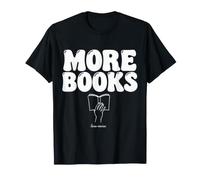 More Books Less Noise Lettori Silenzio Pagine Maglietta