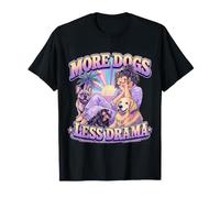 More Dogs Less Drama - Design retrò per Amanti dei Cani Maglietta