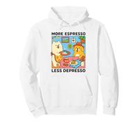 More Espresso Less Depresso Cane Felpa con Cappuccio