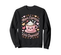 More Espresso Less Depresso Cute Coffee Barista Felpa