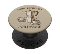 More Espresso Por Favore Retro Moka Pot Caffè PopSockets PopGrip Adesivo
