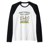 More Flowers, Less Lawn Save The Bees No Mow Pollinator Maglia con Maniche Raglan