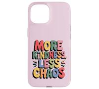 MORE KINDNESS LESS CHAOS Kids Boys Positive Saying Be Kind Custodia per iPhone 15