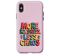 MORE KINDNESS LESS CHAOS Kids Boys Positive Saying Be Kind Custodia per iPhone X/XS