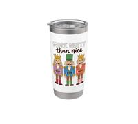 More Nutty Than Nice Nutcracker Christmas Apparel Bicchiere termico in acciaio inox doppia parete