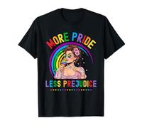 More Pride Less Prejudice Rainbow Vintage LGBTQ Ally Tee Maglietta