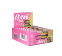 MORE Protein Satisbites, confezione da 12 barrette proteiche, 12 x 2 x 25 g | Cioccolato al latte e pistacchio, fino a 16 g di proteine per porzione, senza zuccheri aggiunti, prodotto in Germania