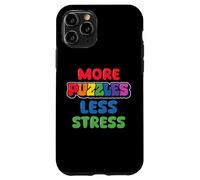 More Puzzle Less Stress Jigsaw Lover Maglietta grafica colorata Custodia per iPhone 11 Pro