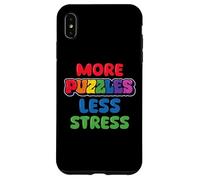 More Puzzle Less Stress Jigsaw Lover Maglietta grafica colorata Custodia per iPhone XS Max