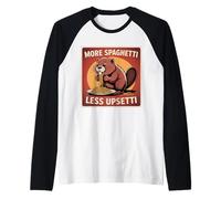 More Spaghetti Less Upsetti Beaver Design per Gli Amanti del Cibo Maglia con Maniche Raglan