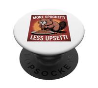 More Spaghetti Less Upsetti Beaver Design per gli amanti del cibo PopSockets PopGrip Adesivo