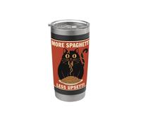 More Spaghetti Less Upsetti Cat Design per gli amanti del cibo Bicchiere termico in acciaio inox doppia parete