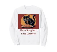 More Spaghetti Less Upsetti Cat Design per Gli Amanti del Cibo Felpa