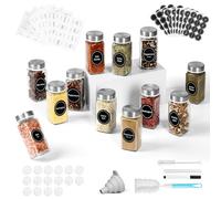 Moreau Set Di 12 Barattoli Per Spezie Quadrati, Organizer Da 120 Ml Con Inserto Per Spolverare