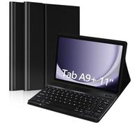 MORECOO Custodia per tastiera per Samsung Galaxy Tab A9 Plus 11" modello 2023 (SM-X210/X216/X218), custodia sottile e leggera con tastiera Bluetooth wireless staccabile magneticamente, nera