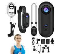 Moreeulsi Action Camera, 6.45x2.8x2cm Indossabile Camer-a, Pollice Came-ra, Pollice Action Cam-era, Indossabile Portatile Cam Per Sport Moto Ciclismo Palestra Escursioni Outdoor Viaggi Avventure