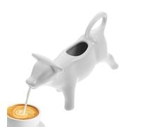 Moreeulsi Brocca a forma di mucca, a forma di mucca, in ceramica resistente al calore, carina, bianca, per picnic, lattiera, lattiera, lattiera, lattiera, brocca per latte, brocca in porcellana, 13,5