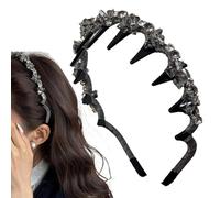 Moreeulsi Cerchietto per capelli con denti, fascia per capelli da sposa, con, antiscivolo, decorativa, per ragazze, donne, casa, matrimoni, spose, appuntamenti, vacanze, festival musicali