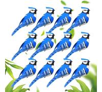 Moreeulsi Decorazioni per uccelli a clip, set di 12 uccellini con piume di schiuma, decorazioni fatte a mano per alberi primaverili, ornamenti per casette per uccelli per cortili all'aperto