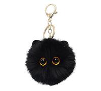 Moreeulsi Portachiavi decorativo con ciondolo a forma di gatto, in peluche, adorabile gadget da collezione per mamma, moglie, fidanzata, amanti degli animali, Nero , Refer to description