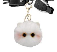 Moreeulsi Portachiavi decorativo con ciondolo a forma di gatto, in peluche, adorabile gadget da collezione per mamma, moglie, fidanzata, amanti degli animali, bianco, Refer to description