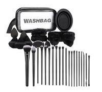 Moreeulsi Set di strumenti professionali per il trucco, applicatori per trucco, set con borsa organizer con elastico per capelli e spugnetta per cipria, pennelli morbidi, set multifunzione per